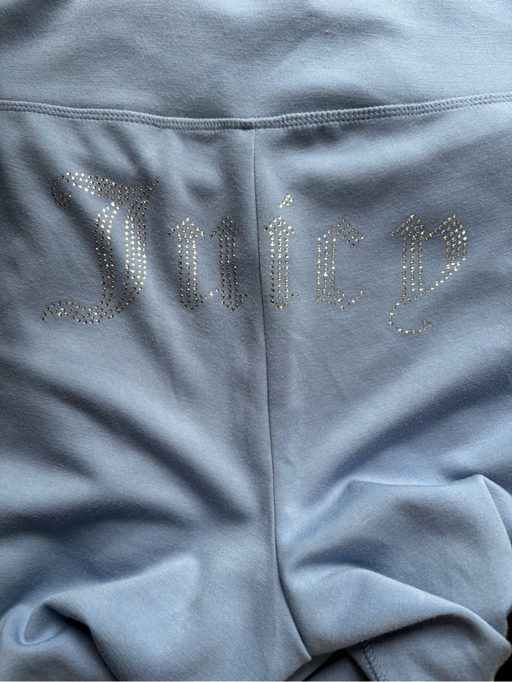 Juicy Couture Light Blue Rhinestone Logo Half-Zip Set with Pink Trim - Picture 4 of 5